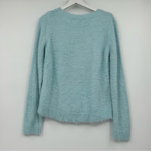 Lauren Conrad Snowflake Sweater Blue and Silver Size Medium - Picture 2 of 2